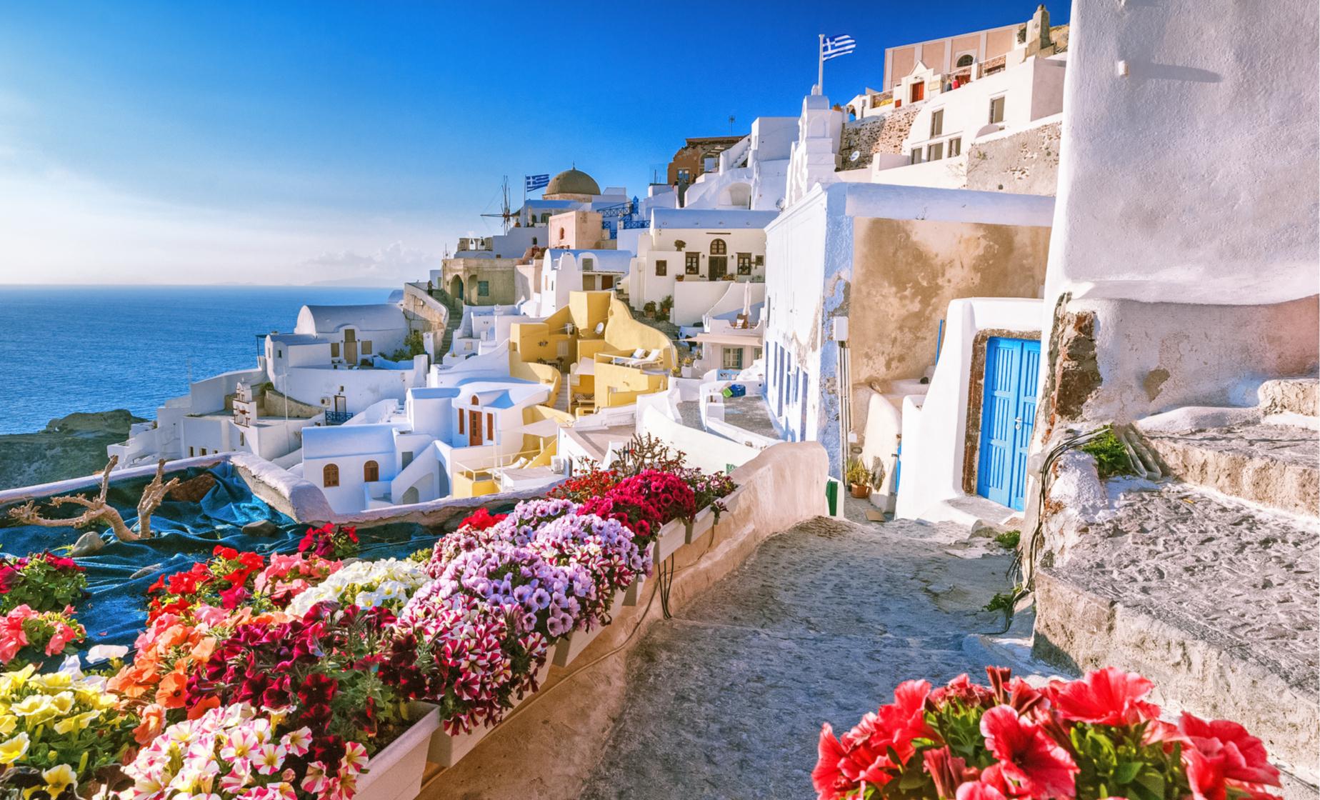 travel to santorini from usa